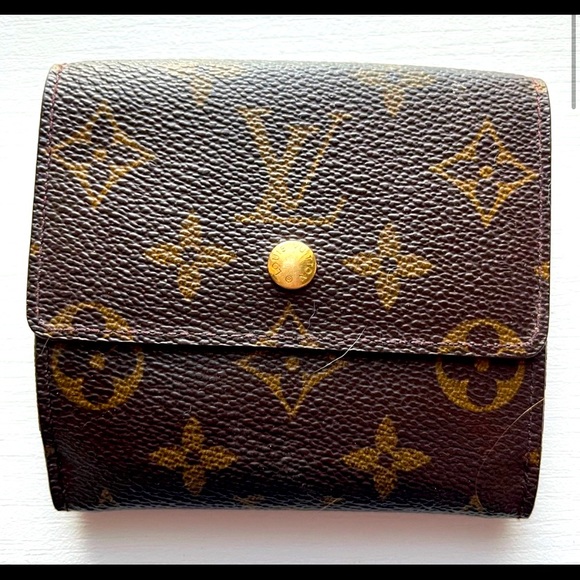 AUTHENTIC Louis Vuitton Monogram Bi-Folding Wallet Brown & Tan Preowned VINTAGE - Picture 2 of 7